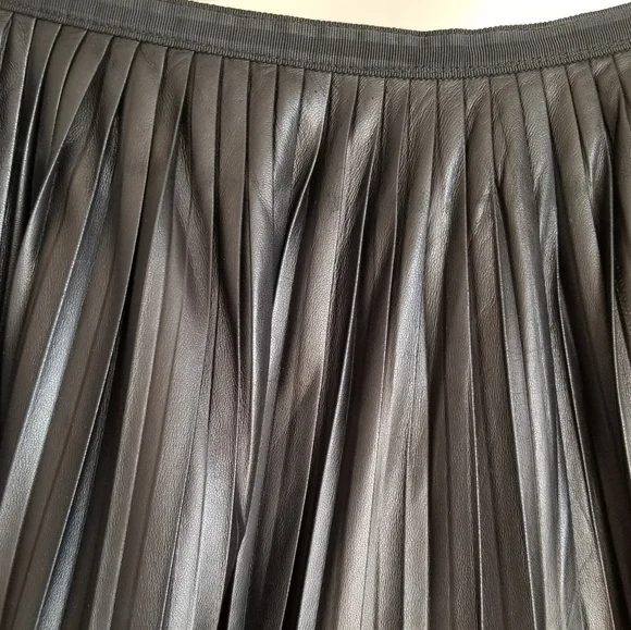 LANGIOTTI $685   Pleated Leather Skirt - Picture 5 of 10